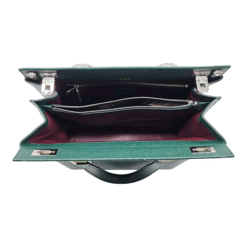 Gucci Zumi Top Handle Bag Leather Medium Green - Picture 5 of 16